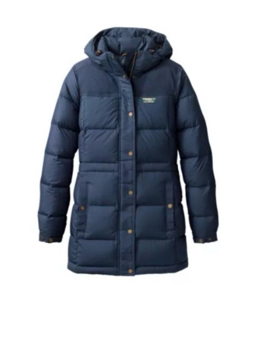 L.L. Bean Navy Long Puffer Jacket with Hood